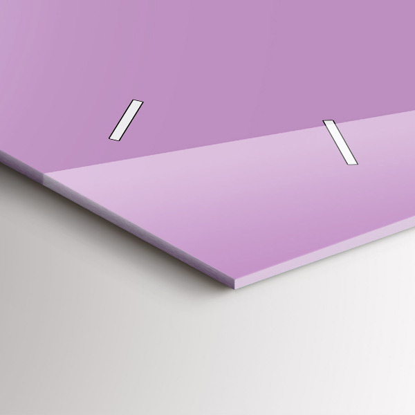 Horizontální skleněné hodiny na stěnu Šeříková barva