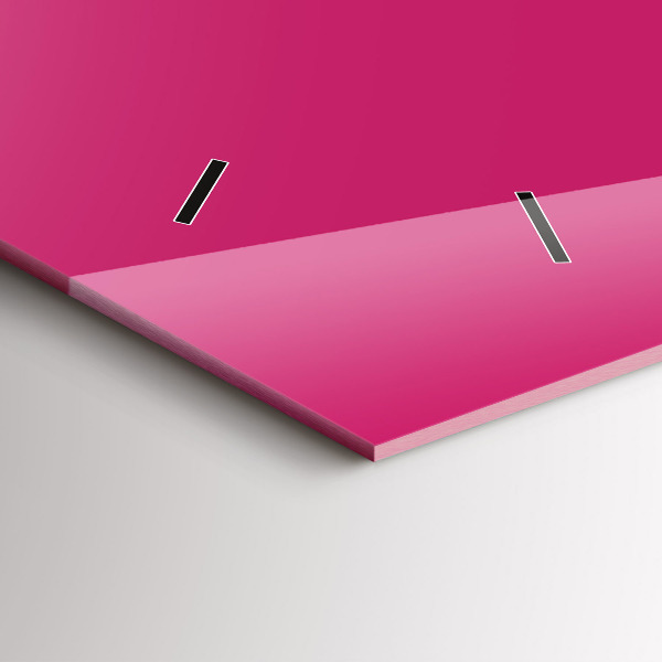 Horizontální skleněné hodiny na stěnu Barva silně růžová