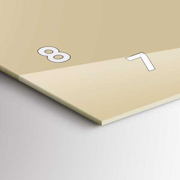 Horizontální skleněné hodiny na stěnu Béžová barva