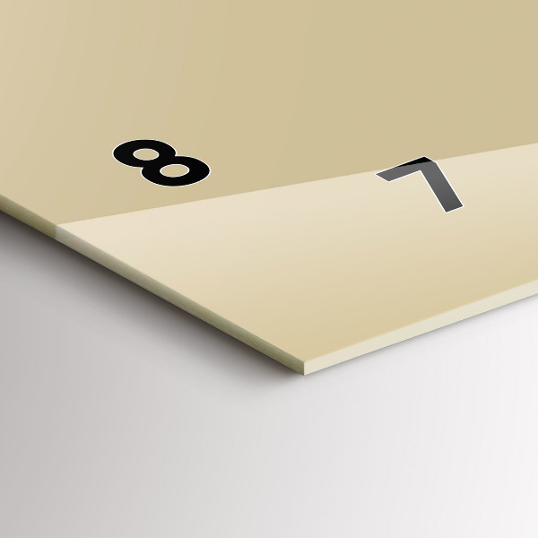 Horizontální skleněné hodiny na stěnu Béžová barva