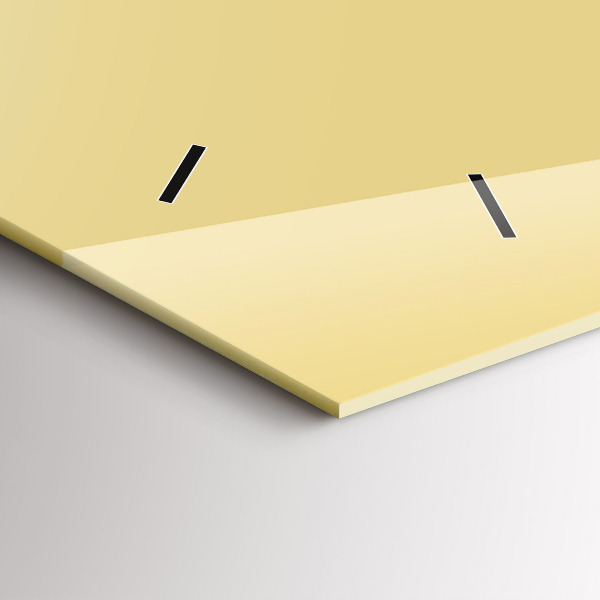 Horizontální skleněné hodiny na stěnu Krémová barva