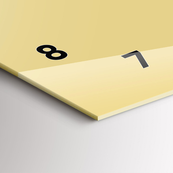 Horizontální skleněné hodiny na stěnu Krémová barva