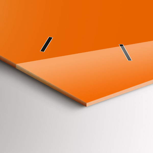 Horizontální skleněné hodiny na stěnu Barva oranžová