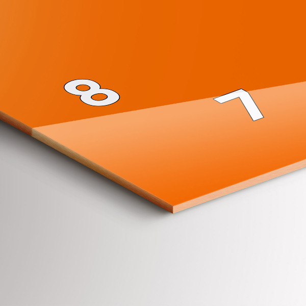 Horizontální skleněné hodiny na stěnu Barva oranžová