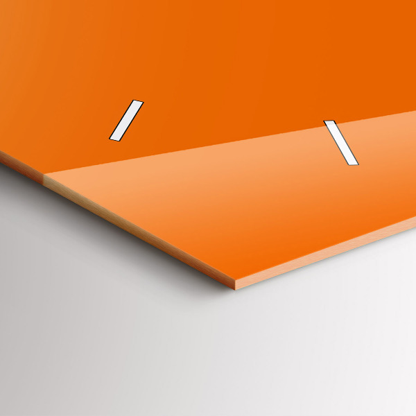 Horizontální skleněné hodiny na stěnu Barva oranžová