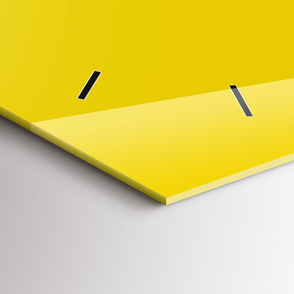 Horizontální skleněné hodiny na stěnu Barva světle žlutá