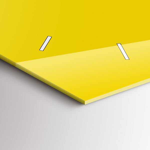 Horizontální skleněné hodiny na stěnu Barva světle žlutá