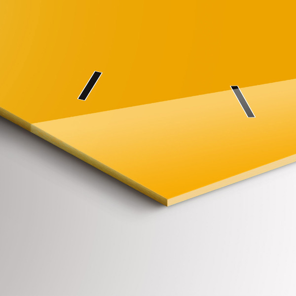 Horizontální skleněné hodiny na stěnu Barva zlatožlutá