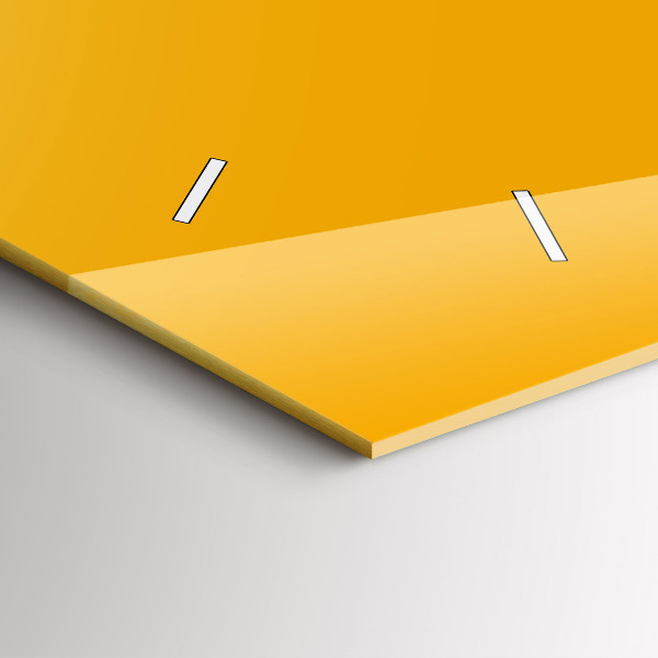 Horizontální skleněné hodiny na stěnu Barva zlatožlutá