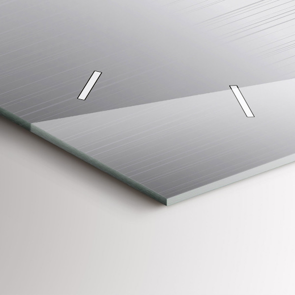 Horizontální skleněné hodiny na stěnu Stříbrný vzor