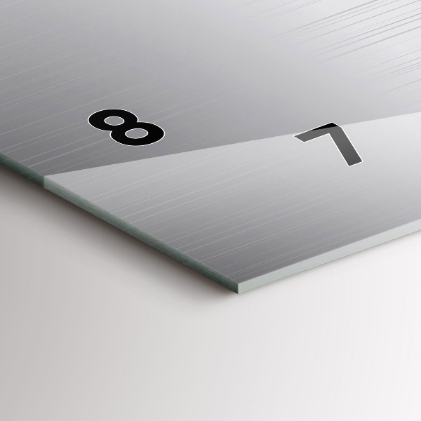 Horizontální skleněné hodiny na stěnu Stříbrný vzor