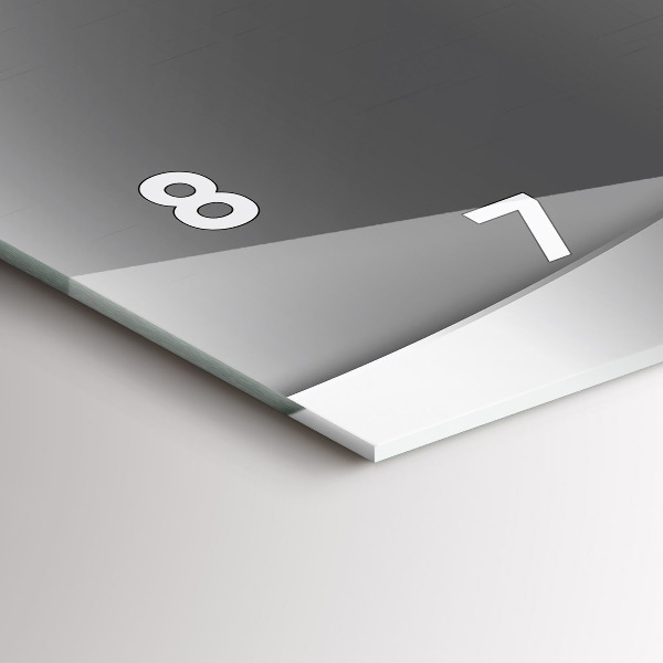 Horizontální skleněné hodiny na stěnu Stříbrné linie