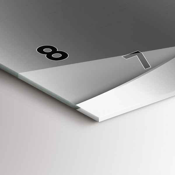 Horizontální skleněné hodiny na stěnu Stříbrné linie