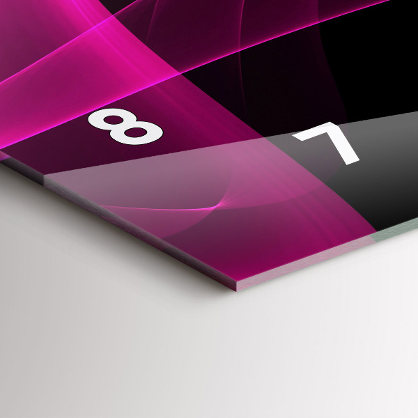 Horizontální skleněné hodiny na stěnu Růžová abstrakce