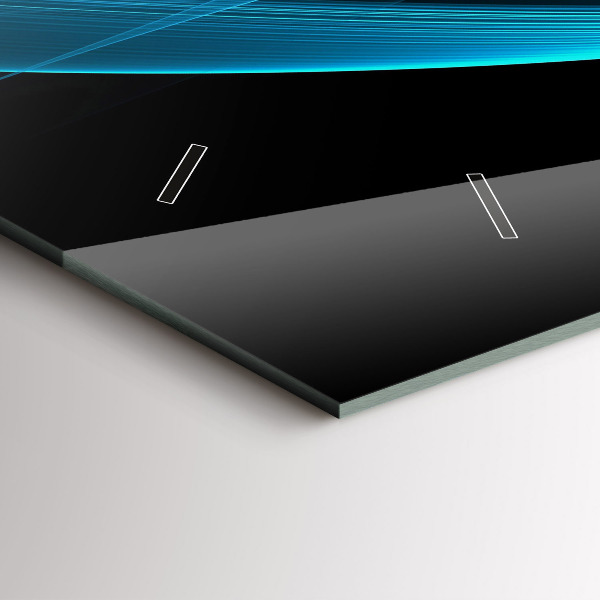 Horizontální skleněné hodiny na stěnu Modrá abstrakce