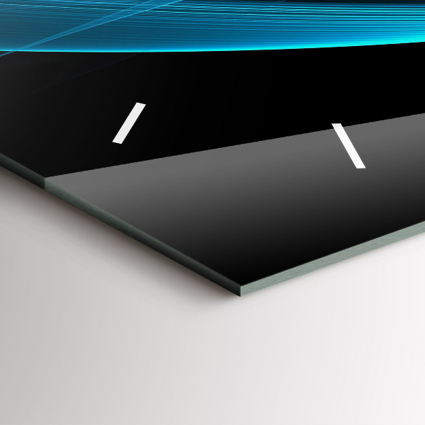 Horizontální skleněné hodiny na stěnu Modrá abstrakce