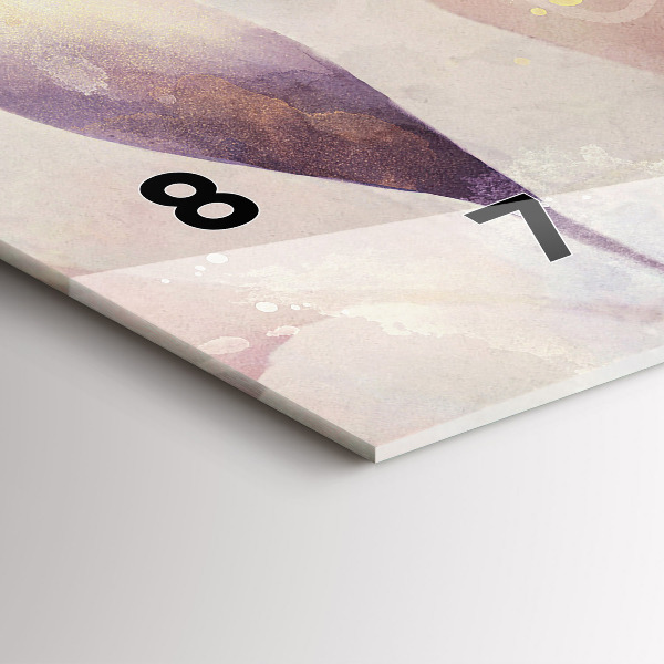 Horizontální skleněné hodiny na stěnu Abstraktní boho listy