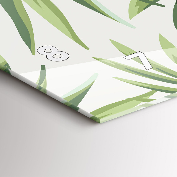 Horizontální skleněné hodiny na stěnu Tropický vzor