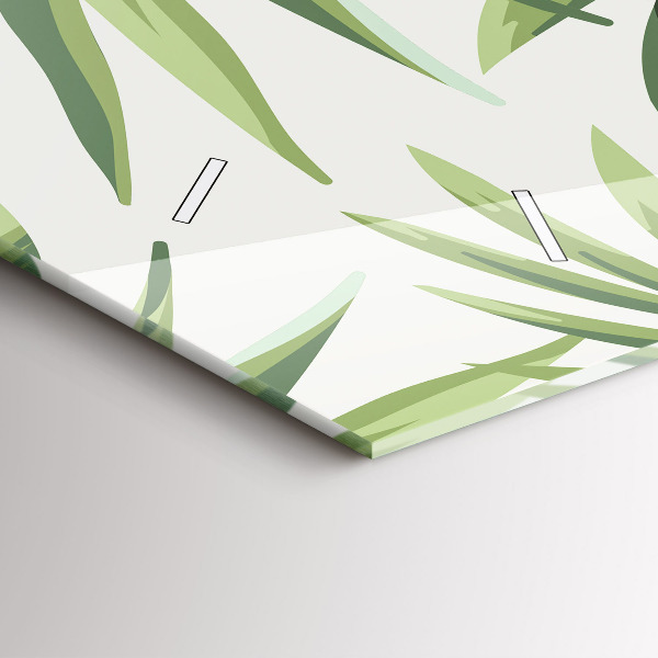 Horizontální skleněné hodiny na stěnu Tropický vzor