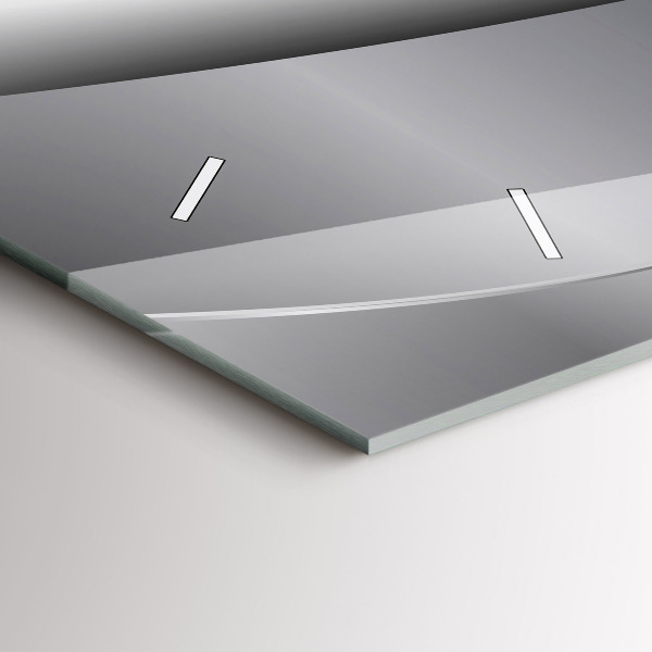 Horizontální skleněné hodiny na stěnu Stříbrná abstrakce