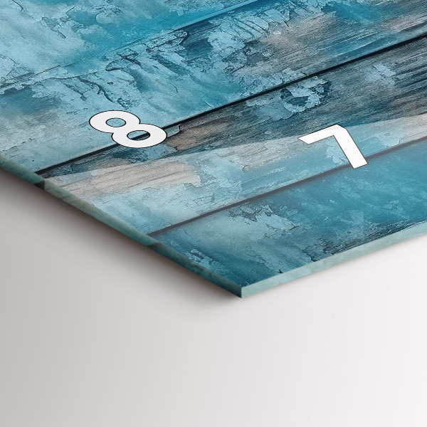 Horizontální skleněné hodiny na stěnu Modré desky