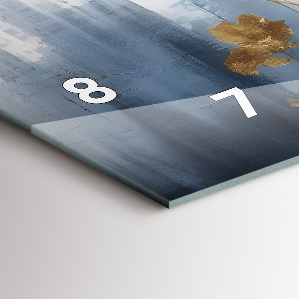 Horizontální skleněné hodiny na stěnu Abstraktní květiny