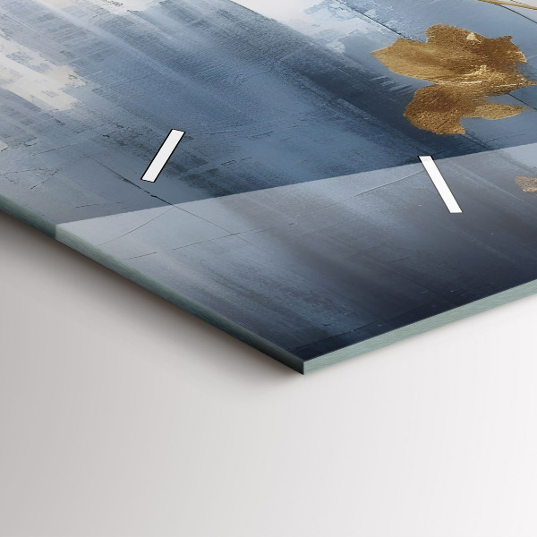 Horizontální skleněné hodiny na stěnu Abstraktní květiny