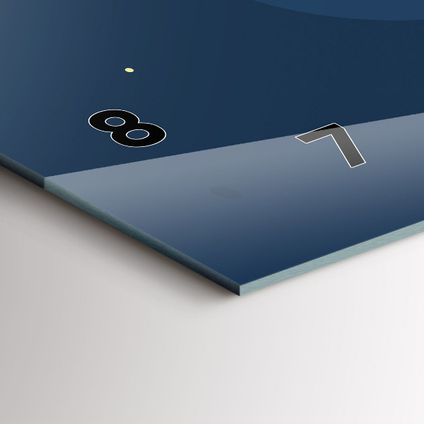 Horizontální skleněné hodiny na stěnu Modré vlny