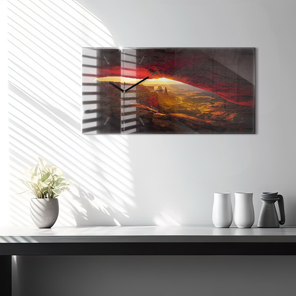 Horizontální hodiny na skle Grand Canyon Arizona