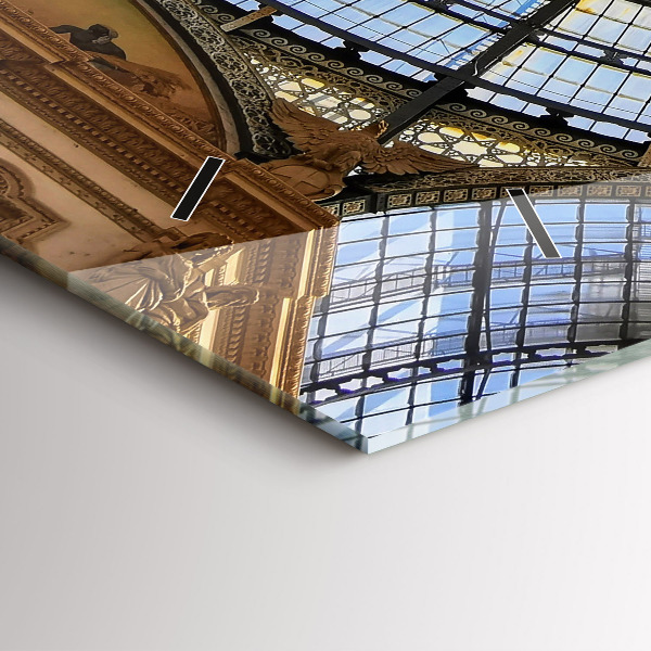 Horizontální hodiny na skle Nákupní centrum v Miláně