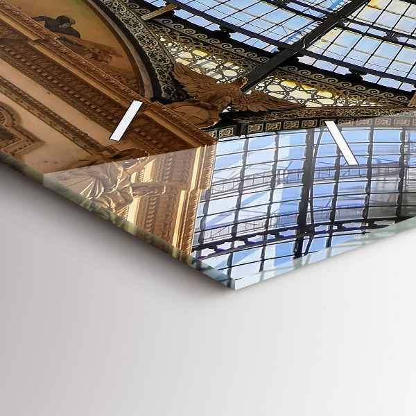 Horizontální hodiny na skle Nákupní centrum v Miláně