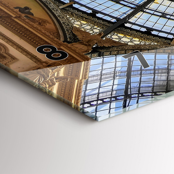 Horizontální hodiny na skle Nákupní centrum v Miláně