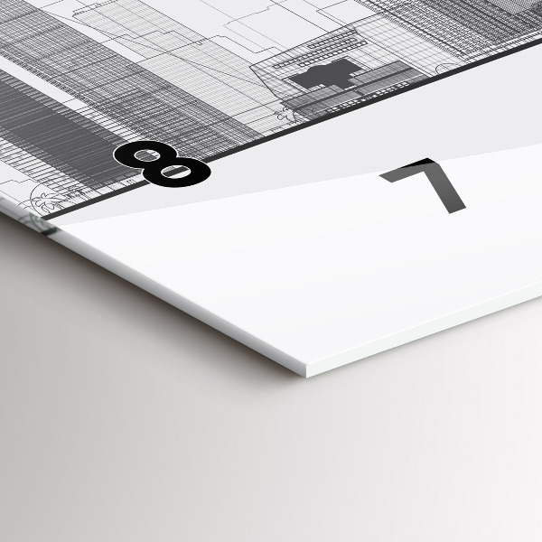 Horizontální hodiny na skle Panorama San Francisca