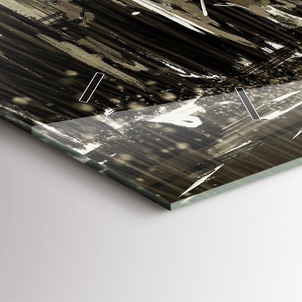 Horizontální hodiny na skle Žena v deštivé noci