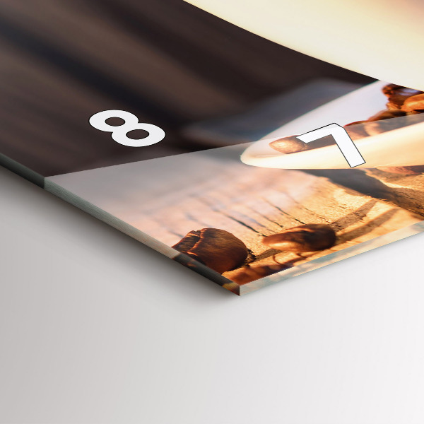 Horizontální hodiny na skle Šálek kávy