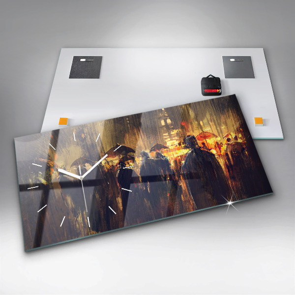 Horizontální hodiny na skle Impresionismus na uměleckém trhu