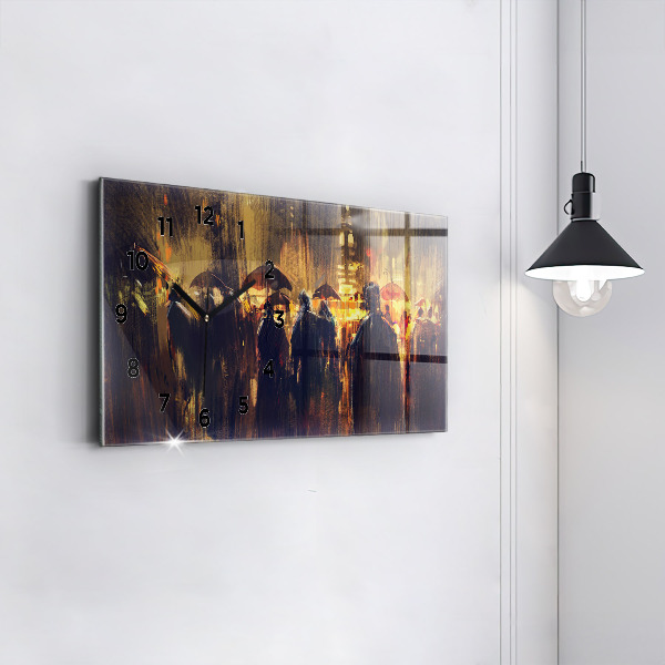 Horizontální hodiny na skle Impresionismus na uměleckém trhu