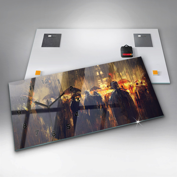 Horizontální hodiny na skle Impresionismus na uměleckém trhu