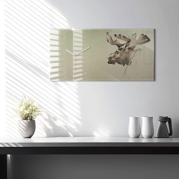 Horizontální hodiny na skle Grafický los