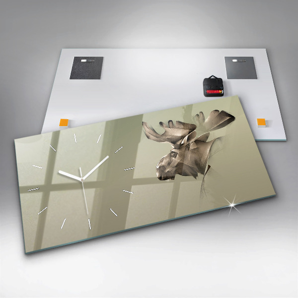 Horizontální hodiny na skle Grafický los