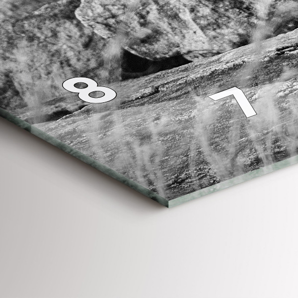 Horizontální hodiny na skle Abstraktní - Lev