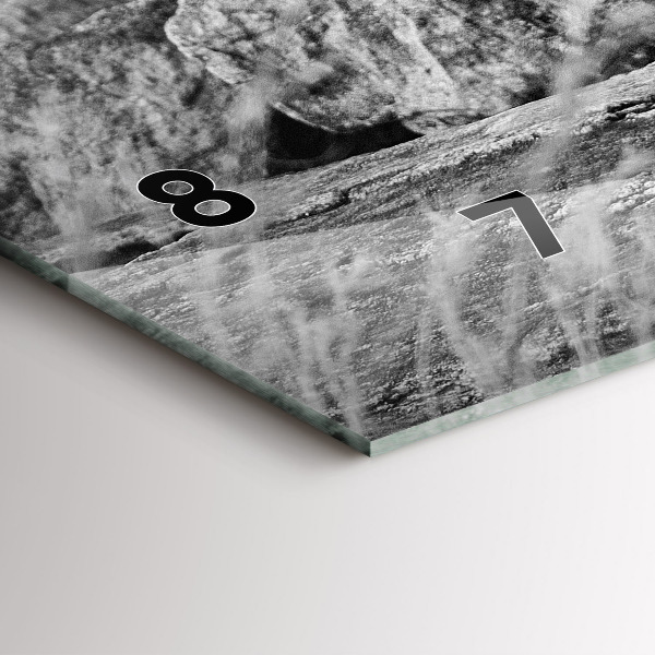 Horizontální hodiny na skle Abstraktní - Lev