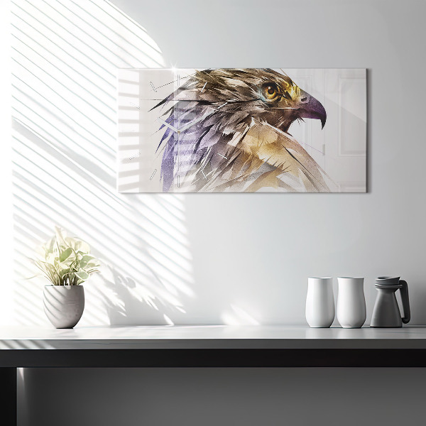 Horizontální hodiny na skle Dravý pták