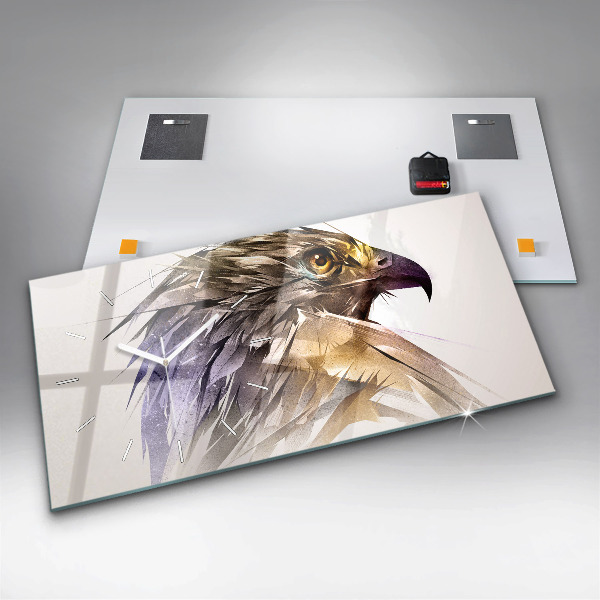 Horizontální hodiny na skle Dravý pták