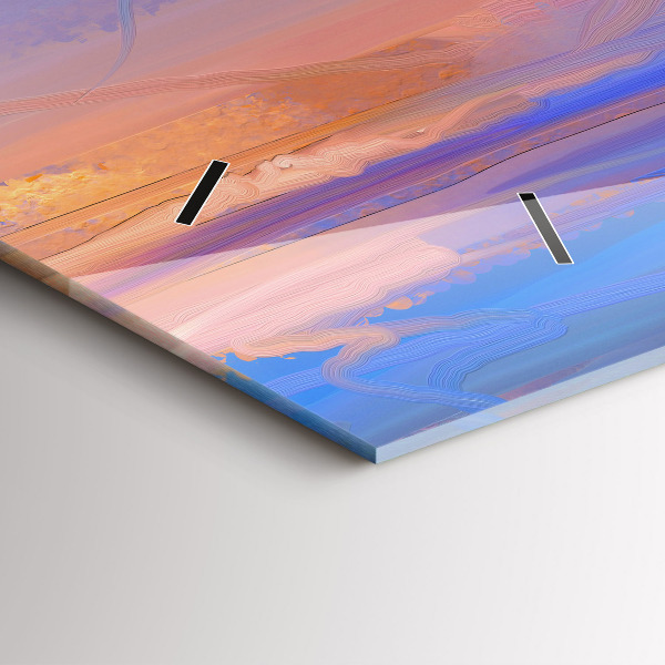 Horizontální hodiny na skle Mořská krajina