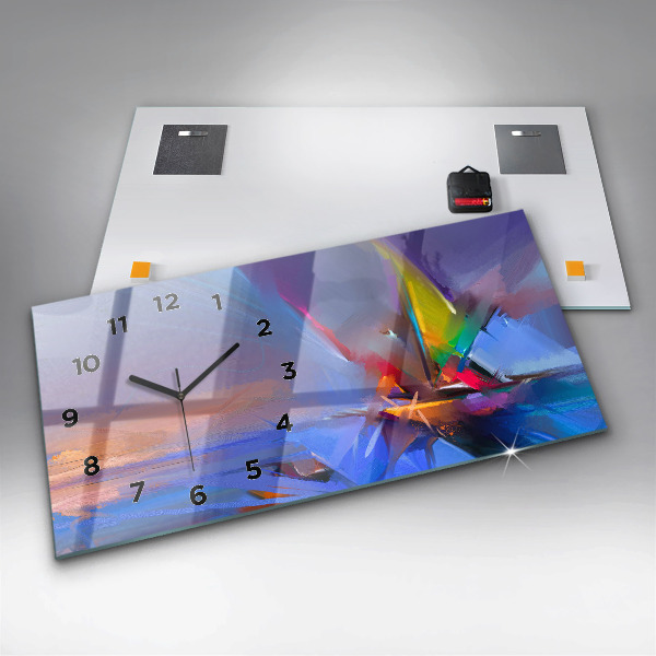 Horizontální hodiny na skle Mořská krajina