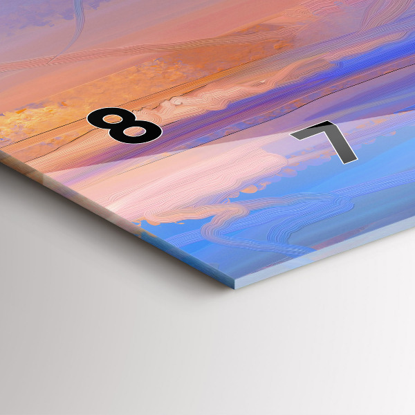 Horizontální hodiny na skle Mořská krajina