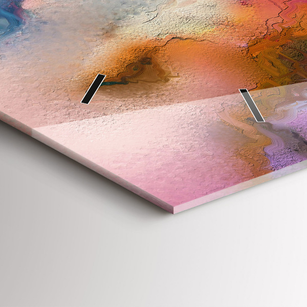 Horizontální hodiny na skle Rozlitá barva