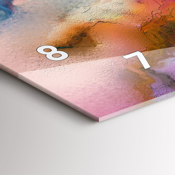 Horizontální hodiny na skle Rozlitá barva