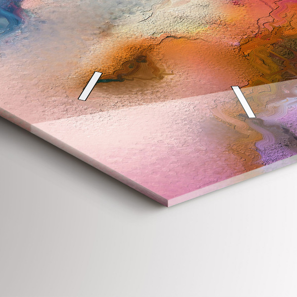 Horizontální hodiny na skle Rozlitá barva